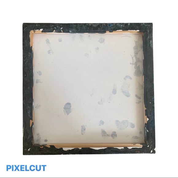 Original Artwork Painting Canvas Abstract Blue Swirls 12 x 12 Acrylic. - Picture 16 of 16